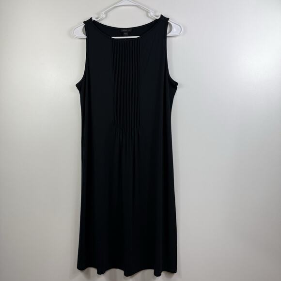 New J Jill Wearever Collection Black Knit Shift Dress Small Pintuck Pleating - Picture 13 of 13